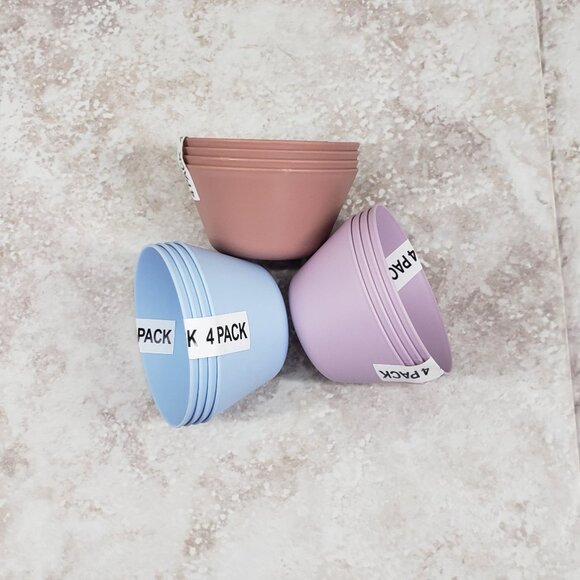 12 Dishwasher Freezer Safe Microwavable Plastic Reusable Round Small Snack Bowls - Picture 2 of 8